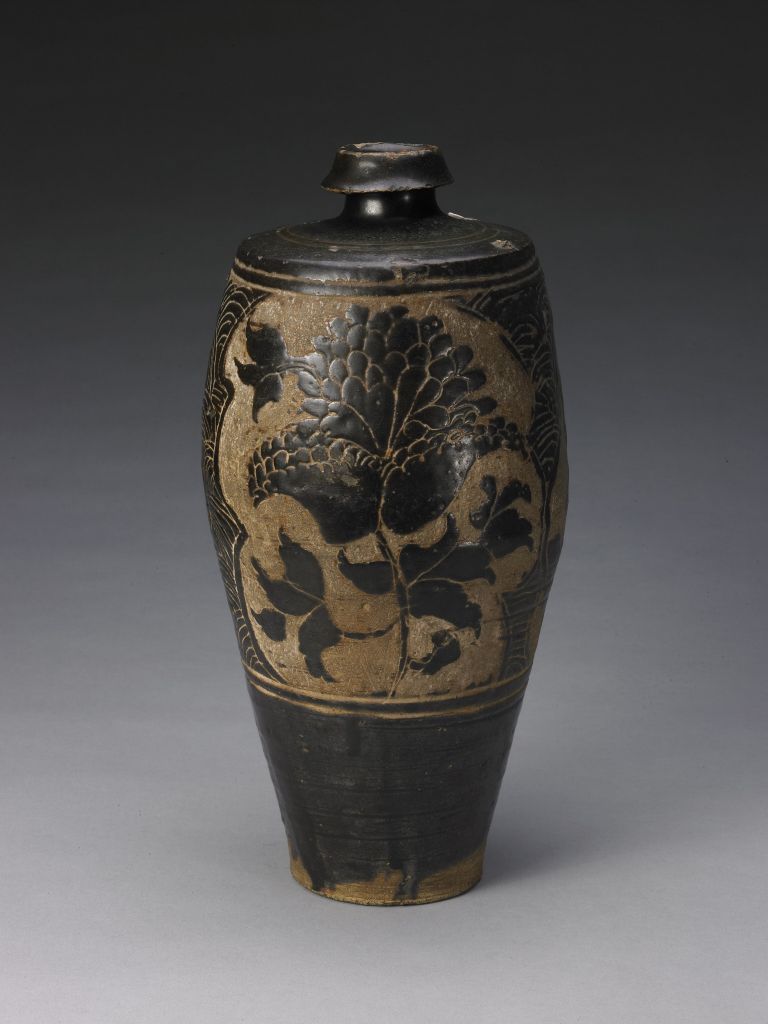 图片[1]-Lingwu kiln black glaze vase-China Archive